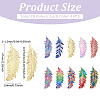 40Pcs 10 Colors 201 Stainless Steel Filigree Pendants STAS-GA0001-78-2