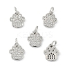 5Pcs Rack Plating Brass Micro Pave Clear Cubic Zirconia Charms KK-YW0003-36P-1