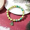 Christmas Alloy Enamel Charm Bracelets BJEW-JB12407-02-1