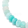 Natural Amazonite Rondelle Beaded Stretch Bracelets for Women BJEW-JB08956-03-4