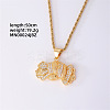 Brass Pave Clear Cubic Zirconia Dollar Pendant Necklaces for Men DC8712-6