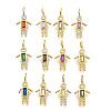 Brass Micro Pave Cubic Zirconia Pendants KK-D339-01G-02-1