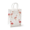 Flamingo Printed Kraft Paper Tote Bags ABAG-B006-01-2