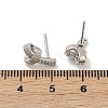knot Brass Micro Pave Clear Cubic Zirconia Stud Earrings EJEW-F895-16P-5