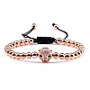 Adjustable Sweet and Cool Couples Brass Micro Pave Cubic Zirconia Leopard Braided Bead Bracelets for Women LY5940-4-1