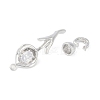 Brass Pave Clear Cubic Zirconia Fold Over Clasps KK-F875-11P-3