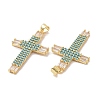 Brass Micro Pave Cubic Zirconia Pendants ZIRC-I063-01G-3