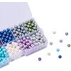 10 Color Eco-Friendly Pearlized Round Glass Pearl Beads HY-PH0010-04-3
