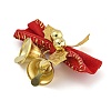 Cloth & Iron Christmas Bowknot Bell Hanging Ornaments  HJEW-S004-01C-2