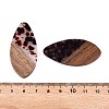 Transparent Resin and Walnut Wood Pendants RESI-T057-05B-4