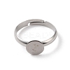 Non-Tarnish 304 Stainless Steel Pad Ring Settings STAS-K278-11B-P-2