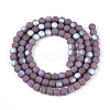 Frosted Opaque Glass Beads Strands GLAA-T032-P4mm-MBB15-2