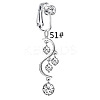 304 Stainless Steel Pave Clear Cubic Zirconia Clip on Belly Rings FS-WGD716D-03-1