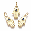 Brass Micro Pave Cubic Zirconia Charms LS-X-ZIRC-F111-16G-1
