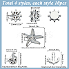 40Pcs 4 Styles Marine Theme Alloy Rhinestone Slide Charms FIND-SC0010-37-2
