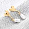 304 Stainless Steel Plastic Imitation Pearl Dangle Stud Earrings EJEW-Z118-06G-1