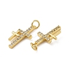 Brass Micro Pave Cubic Zirconia Pendants KK-E068-VB262-3