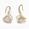 Brass Micro Pave Clear Cubic Zirconia Dangle Earrings KK-R117-015-NF-2