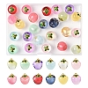 24Pcs 12 Colors Transparent Glass Apple Pendants DGLA-FS0001-15-1