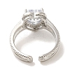 Brass Micro Pave Cubic Zirconia Rings for Women RJEW-E295-16P-3