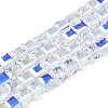 Electroplate Transparent Glass Beads Strands EGLA-N002-17C-B01-1