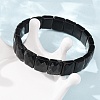 Natural Black Agate Beaded Stretch Bracelets for Unisex G-K303-02I-3