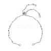 304 Stainless Steel Wave Bar Link Chain Slider Bracelet Makings AJEW-JB01256-02-1