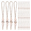 28Pcs 4 Styles Christmas Theme Wood Round Beaded with Word Pendant Decorations with Jute Cord HJEW-CA00079-1