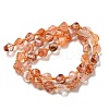Natural Red Hematoid Quartz/Ferruginous Quartz Beads Strands G-M443-B07-02-3