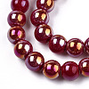 Electroplate Opaque Glass Beads Strands GLAA-T032-P6mm-AB05-2