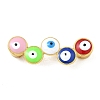 Rack Plating Brass Enamel Evil Eye Connector Charms KK-A234-025G-2