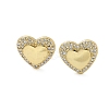 Brass Micro Pave Clear Cubic Zirconia Stud Earrings for Women EJEW-U034-02G-02-4