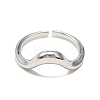 Brass Open Cuff Ring for Woman RJEW-F146-03P-2