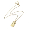 304 Stainless Steel Black Enamel Rectangle with Constellation Pendant Necklaces NJEW-I128-01H-3