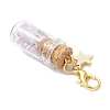 Natural Amethyst Chips inside Glass Wishing Bottle Pendant Decoration HJEW-JM03307-04-5