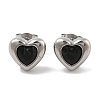 Ion Plating(IP) 304 Stainless Steel Heart Stud Earrings EJEW-C099-13PG-03-2