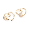 Brass Micro Pave Clear Cubic Zirconia Screw Carabiner Lock Charms KK-F814-31G-2