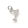 Brass Micro Pave Clear Cubic Zirconia Pendants KK-L225-009P-01-1
