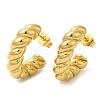 Ion Plating(IP) 304 Stainless Steel Rope Chains Stud Earrings EJEW-B026-10G-1