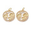 Autumn Theme Brass Micro Pave Clear Cubic Zirconia Pendants ZIRC-H104-01-G-1