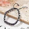 Adjustable Natural Amethyst and Non-magnetic Synthetic Hematite Braided Bead Bracelets BJEW-Z090-01H-1