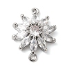 Brass Pave Clear Cubic Zirconia Connector Charms KK-G503-27P-1