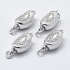 Anti-Tarnish Rhodium Plated 925 Sterling Silver Cubic Zirconia Box Clasps STER-F037-062P-1