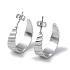 304 Stainless Steel Round Stud Earrings EJEW-I284-07P-1