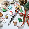 10Pcs 10 Styles Christmas Food Grade Eco-Friendly Silicone Focal Beads SIL-YW0001-30-6