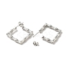 Rack Plating Brass Bamboo Wrap Square Stud Earrings EJEW-I268-03P-2