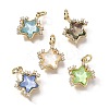 Brass Micro Pave Cubic Zirconia Charms KK-Q043-04G-1