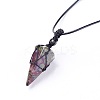 Natural & Synthetic Mixed Stone Pendants Necklaces NJEW-E140-A-3