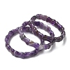 Bamboo Natural Amethyst Beads Stretch Bracelets for Women Men BJEW-K304-01G-4