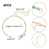 6Pcs 304 Stainless Steel Enamel Twisted Chains Bracelet Makings STAS-UN0029-33-4